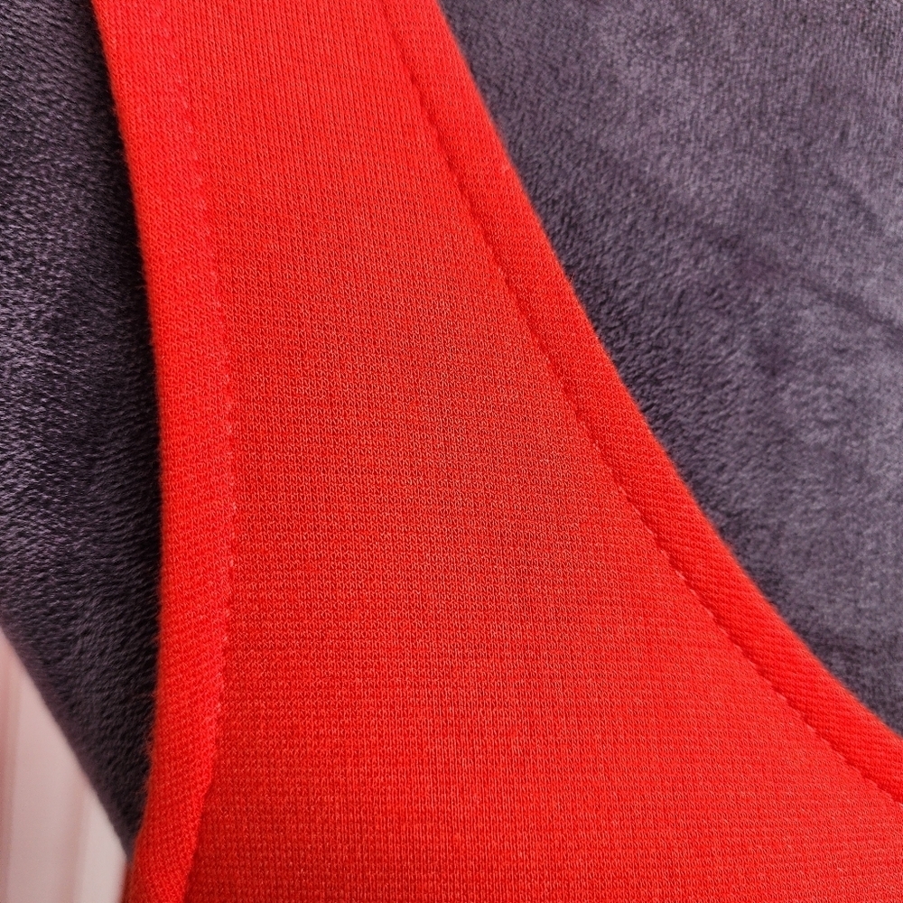Kensie Womens Red Black Fit And Flare Dress Sleeveless Stretch Zip Back Sz M - Picture 9 of 15